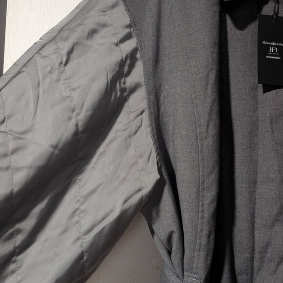 Abercrombie & Fitch | Nicole Benefield Padded Grey Trench Coat - Picture 9 of 16